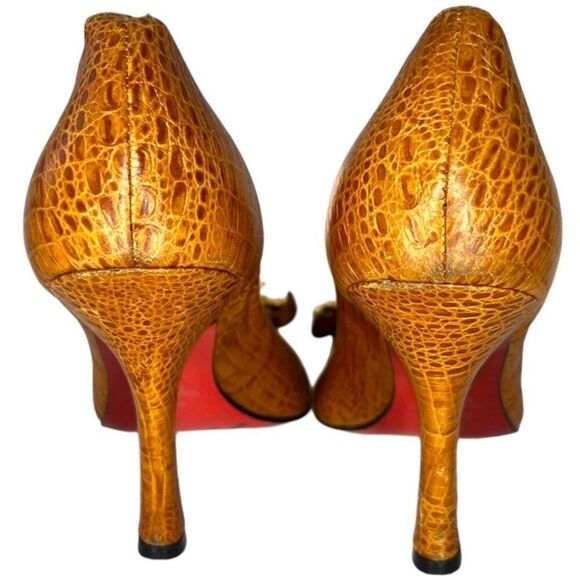 SERGIO ZELCER Handmade Peep Toe Stiletto Heels 7 Buckle Embellishment - Picture 7 of 9